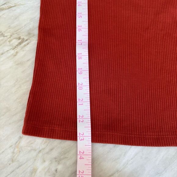 J. Crew cotton blend One Shoulder Tank Top Vintage Rib Orange Rust size L NWT - Picture 8 of 9